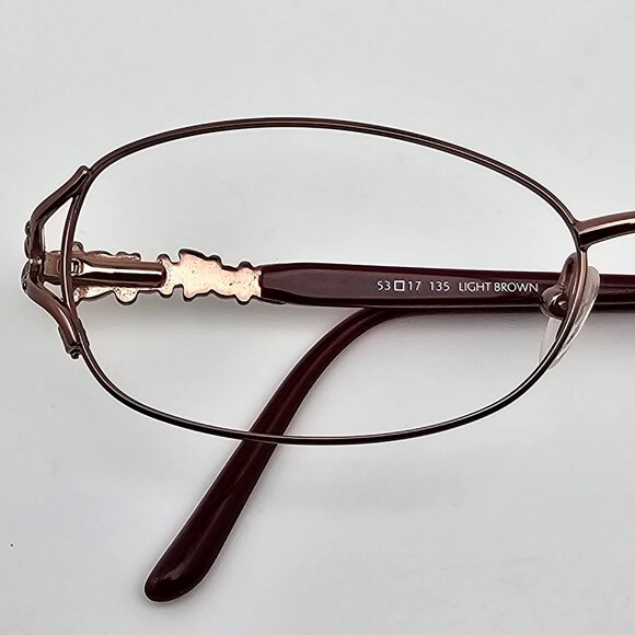 Bulova Manila Light Brown Maroon Eyeglasses Frame w/ Case 53-17-135 main image 4